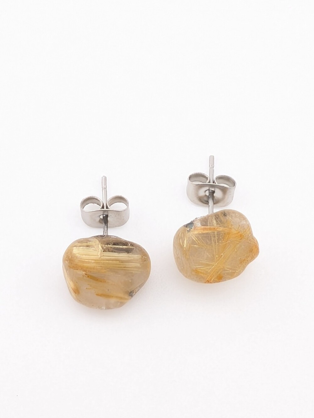 Honey Rutilated Quartz Gemstone Earrings - Picture 3 of 8